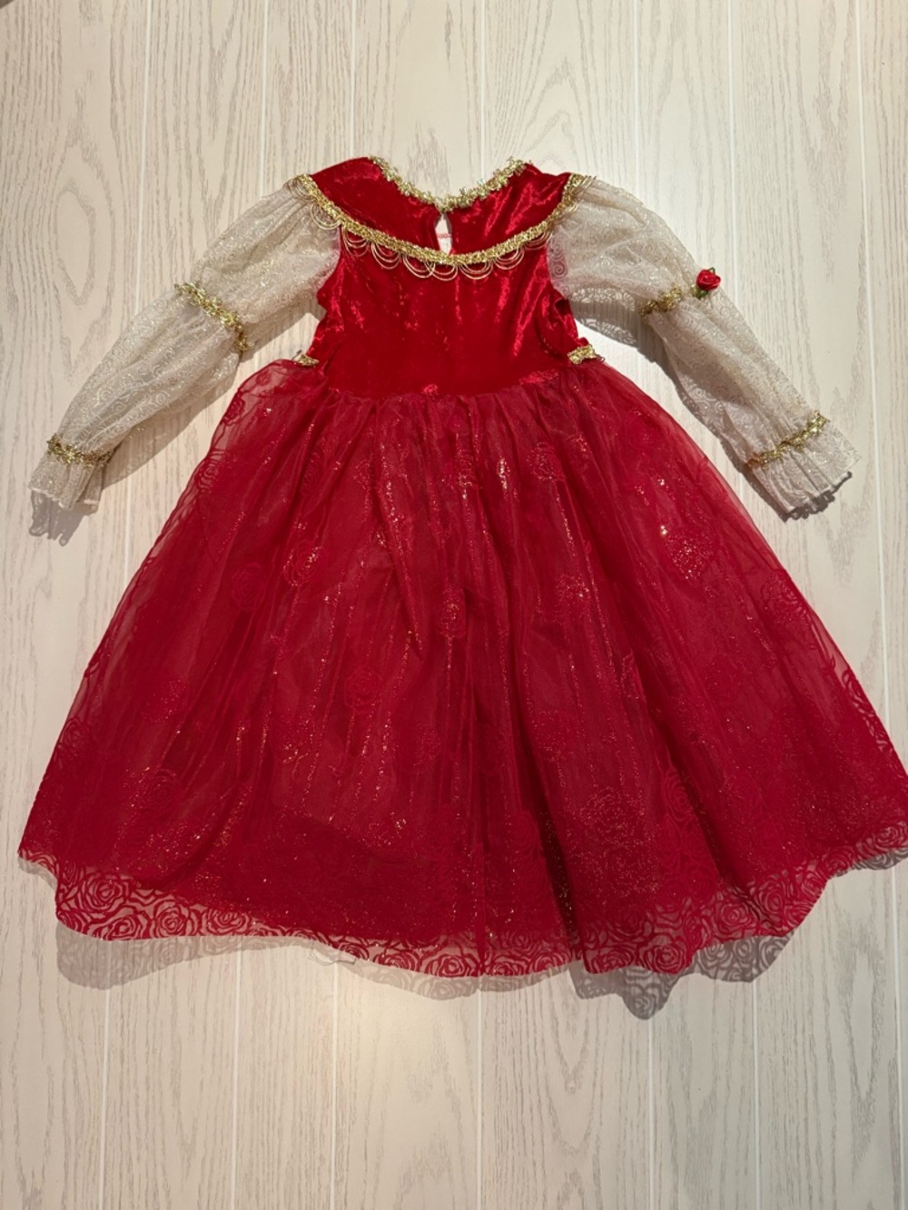 Walt Disney World Deluxe Belle Dress Girls 6/6X Princess Costume Beauty Beast - Picture 13 of 15